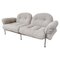 Modernes Italienisches Mid-Century Sofa aus Chrom & Stoff, 1970er 1