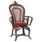 Antique Swedish Woven Rattan Basket Chair, Image 1