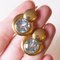 18 Karat Gold Earrings with Synthetic Blue Topaz, 1960s, Set of 2 4