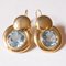 18 Karat Gold Earrings with Synthetic Blue Topaz, 1960s, Set of 2 1