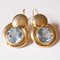 18 Karat Gold Earrings with Synthetic Blue Topaz, 1960s, Set of 2, Image 1