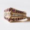 18 Karat Gold Triple Diamond and Ruby Ring, 1970s, Image 3