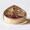 18 Karat Gold Triple Diamond and Ruby Ring, 1970s 7