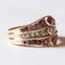 18 Karat Gold Triple Diamond and Ruby Ring, 1970s, Image 9