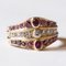 18 Karat Gold Triple Diamond and Ruby Ring, 1970s 10