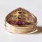 18 Karat Gold Triple Diamond and Ruby Ring, 1970s 6