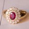 18 Karat Gold Ring mit Rubin und Diamanten, 1960er 2