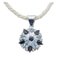 14 Karat White Gold Pendant Necklace with Topazs, Sapphires and Diamonds, 1970s 1