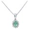 18 Karat White Gold Pendant Necklace with Emerald and Diamonds, Image 1