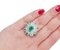 18 Karat White Gold Flower Ring with Emeralds and Diamonds, 1980s, Image 5