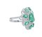 18 Karat White Gold Flower Ring with Emeralds and Diamonds, 1980s, Image 2