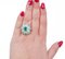 18 Karat White Gold Flower Ring with Emeralds and Diamonds, 1980s 4