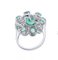 18 Karat White Gold Flower Ring with Emeralds and Diamonds, 1980s 3