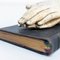 Spanish Artist, Sculpture with Book and Mysterious Prayer Hands, 1990, Wood 8