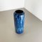 Blue Zigzag Fat Lava Vase from Scheurich, Germany, 1970s 3