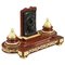 Inkwell in Red Marble with Allegory in Gilt Bronze by Henri Chapu 1