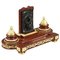 Inkwell in Red Marble with Allegory in Gilt Bronze by Henri Chapu, Image 1