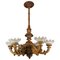 Large Carved Oak and Alabaster Chandelier, 1920s, Image 1