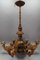 Large Carved Oak and Alabaster Chandelier, 1920s, Image 18