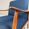 North European Armchairs in Blue Fabric and Beech, 1960s, Set of 2 8