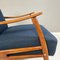 North European Armchairs in Blue Fabric and Beech, 1960s, Set of 2 9