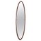 Mid-Century Modern Italian Oval Wall Mirror in Wood 1
