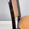 Italian Modern Black Lacquered Brown Leather Chairs Acerbis International, 1980s, Set of 4, Image 11