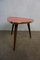 Tabouret Tripode avec Plateau Resopal Rouge Vif, 1950s 3