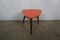 Tripod Flower Stool with Bright Red Resopal Plate, 1950s, Image 1