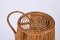 Carrito de bar italiano Mid-Century con forma de barril de bambú y ratán, Italia, años 60, Imagen 6