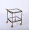 Mid-Century French Brass and Crystal Serving Bar Cart from Maison Jansen, 1950s 4