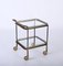 Mid-Century French Brass and Crystal Serving Bar Cart from Maison Jansen, 1950s, Image 4