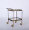 Mid-Century French Brass and Crystal Serving Bar Cart from Maison Jansen, 1950s 3