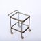 Mid-Century French Brass and Crystal Serving Bar Cart from Maison Jansen, 1950s 2