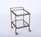 Mid-Century French Brass and Crystal Serving Bar Cart from Maison Jansen, 1950s 8