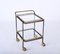 Mid-Century French Brass and Crystal Serving Bar Cart from Maison Jansen, 1950s, Image 8