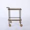 Mid-Century French Brass and Crystal Serving Bar Cart from Maison Jansen, 1950s 7