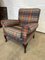 Vintage Deep Seated Armchair Tartan Fabric 16