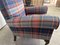 Vintage Deep Seated Armchair Tartan Fabric 11