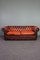 Patinated Orange Chesterfield Sofa, Image 1