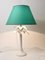 Weiße Tischlampe mit Palmen-Imitat aus Bambus von Tommaso Barbi, Italien, 1970er 2