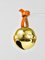 Jingle Bell #5039 Fermacarte artigianale in ottone, pelle attribuito a Carl Auböck, Austria, 2022, Immagine 11