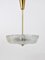 Mid-Century Brass & Textured Glass Chandelier attributed to J. T. Kalmar for Kalmar, Austria, 1950s 10