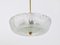 Mid-Century Brass & Textured Glass Chandelier attributed to J. T. Kalmar for Kalmar, Austria, 1950s, Image 4