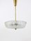 Mid-Century Brass & Textured Glass Chandelier attributed to J. T. Kalmar for Kalmar, Austria, 1950s 12