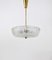 Mid-Century Brass & Textured Glass Chandelier attributed to J. T. Kalmar for Kalmar, Austria, 1950s 18