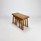 Tavolini ad incastro moderni in quercia, anni '60, set di 3, Immagine 6