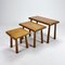 Tavolini ad incastro moderni in quercia, anni '60, set di 3, Immagine 4
