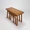 Tavolini ad incastro moderni in quercia, anni '60, set di 3, Immagine 7