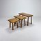Tavolini ad incastro moderni in quercia, anni '60, set di 3, Immagine 1